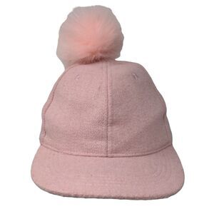 Dopo Dopo Girls Snapback Hat Pink 2-5 Years Adjustable Pompon Faux Fur Blank